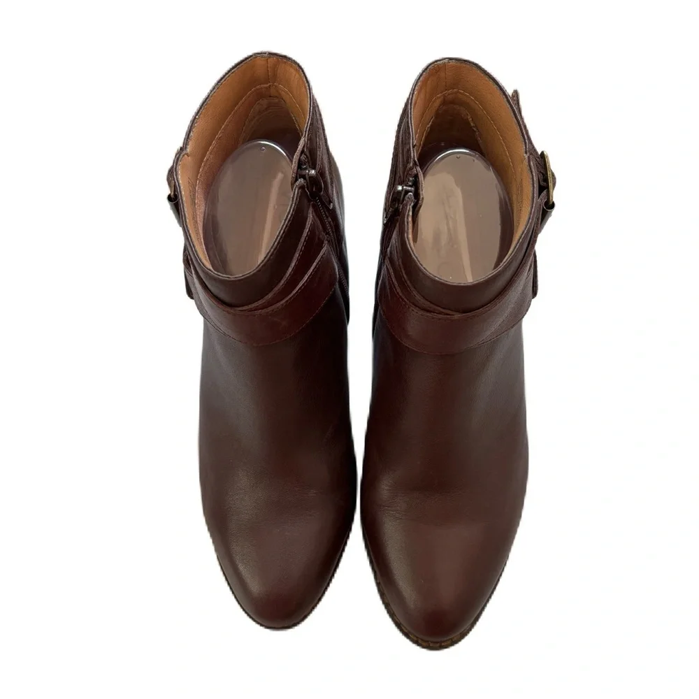 VIONIC Women's‎ Trinity Boots Chocolate Brown Leather Size 9 Booties Ankle Boot